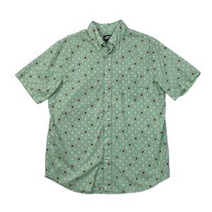 NWOT Lands' End Men's L/T Green Ladybug & Polka Dot Button-Down Shirt